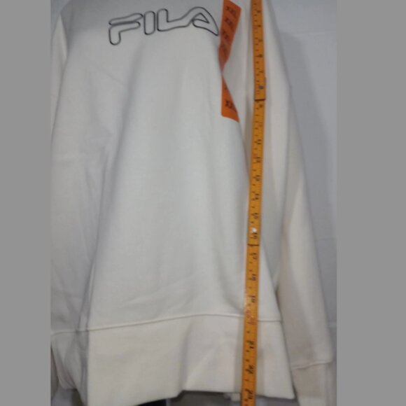 FILA Gardenia Crewneck Sweatshirt Ivory XXL NWT Logo Pullover - Picture 8 of 10